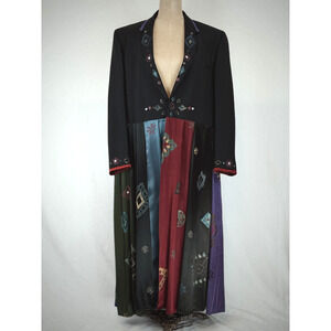 Vintage 90's Staley Gretzinger Black Long Jacket Artwear #50201 One Size